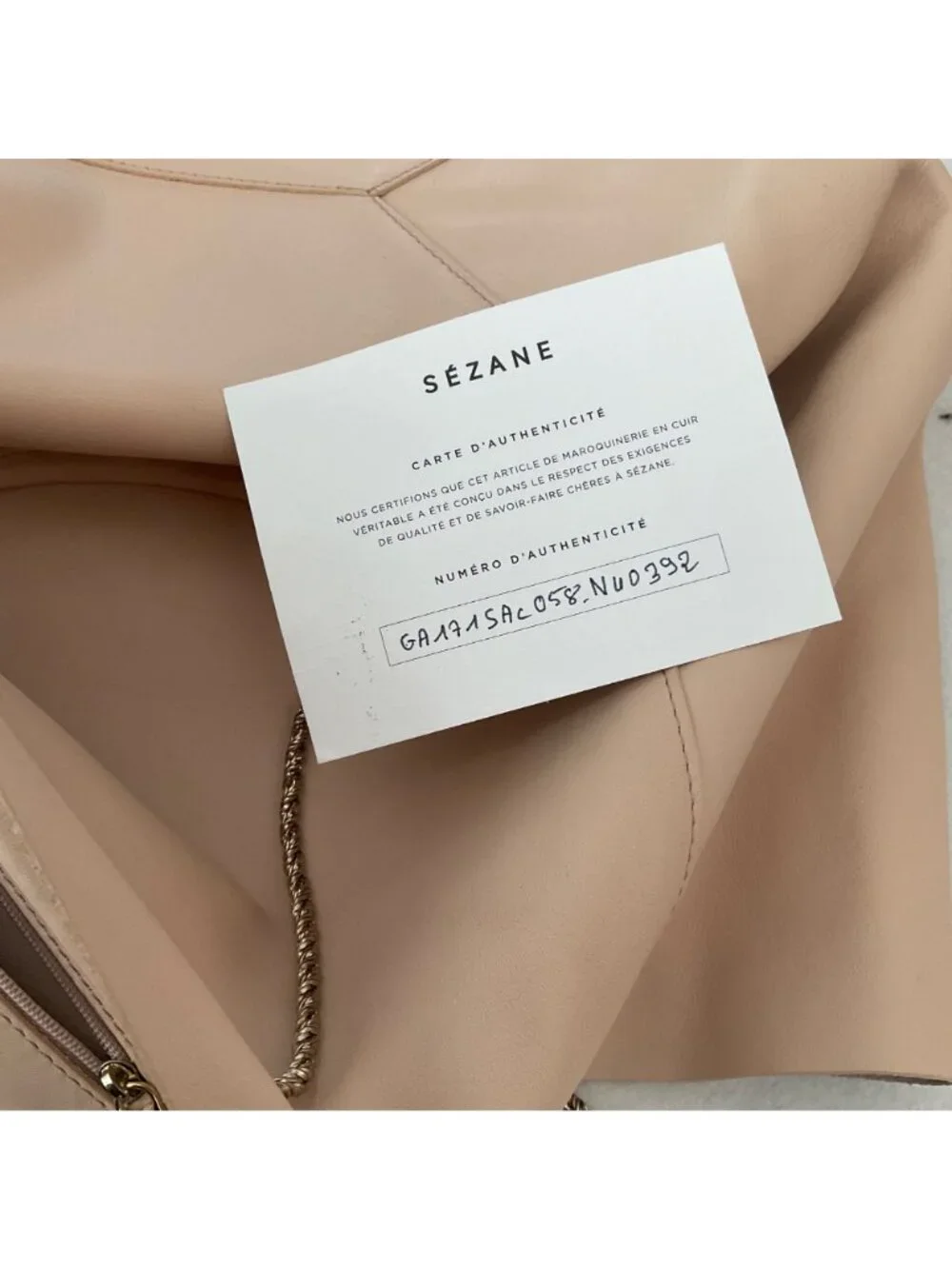 Sezane blush pink  leather gaby tote large